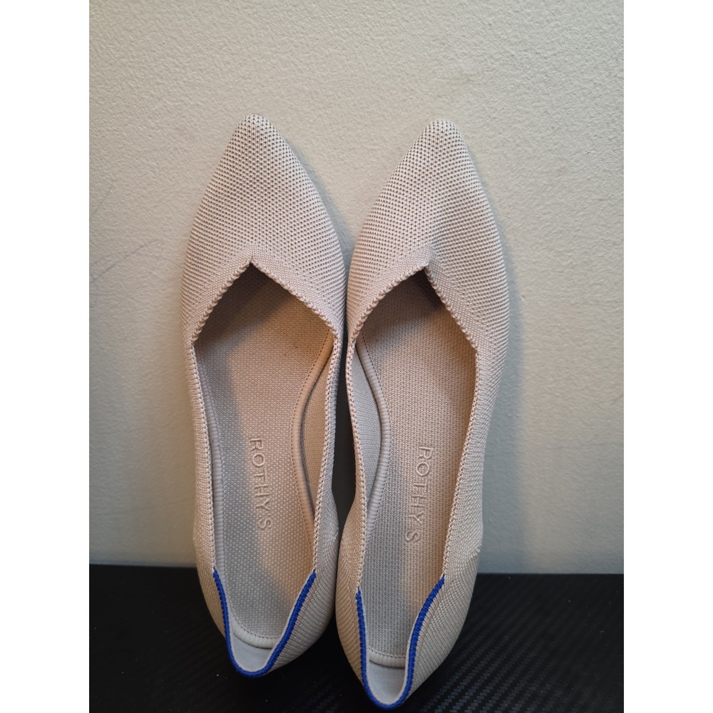 Rothy's The Point Toe Ballet Flats Ecru Cream Knit Size 8